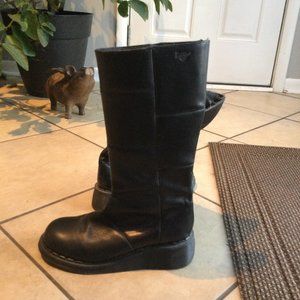 Dr. Martens Tall Black Leather Patchwork Boot